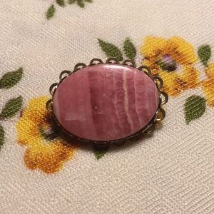 Vintage Rhodochrosite pin